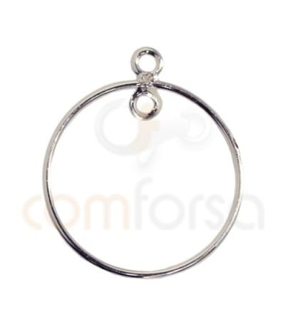 Argola fio circular com duplo argola 25 mm prata 925
