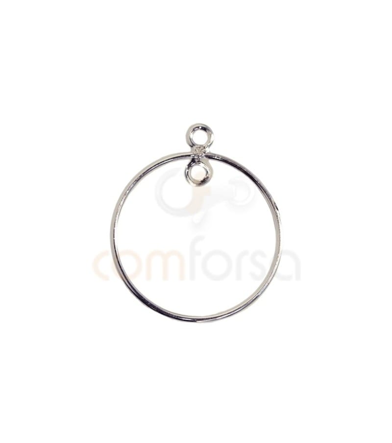 Argola fio circular com duplo argola 25 mm prata 925