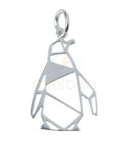 Pingente pinguim 13 x 19 mm prata