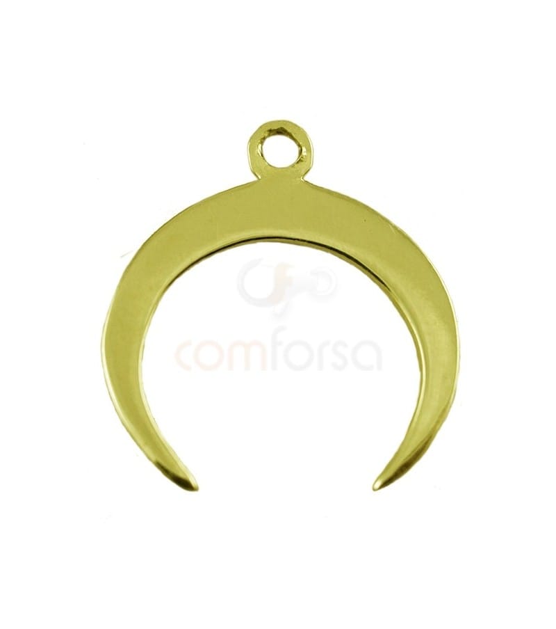 Pingente lua 15 x 17 mm prata 925 banhada a ouro