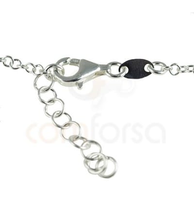 Cavigliera con orsetto 13 cm con prolunga 3 cm argento