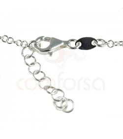 Pulseira placa urso 13 cm com alargador 3 cm prata