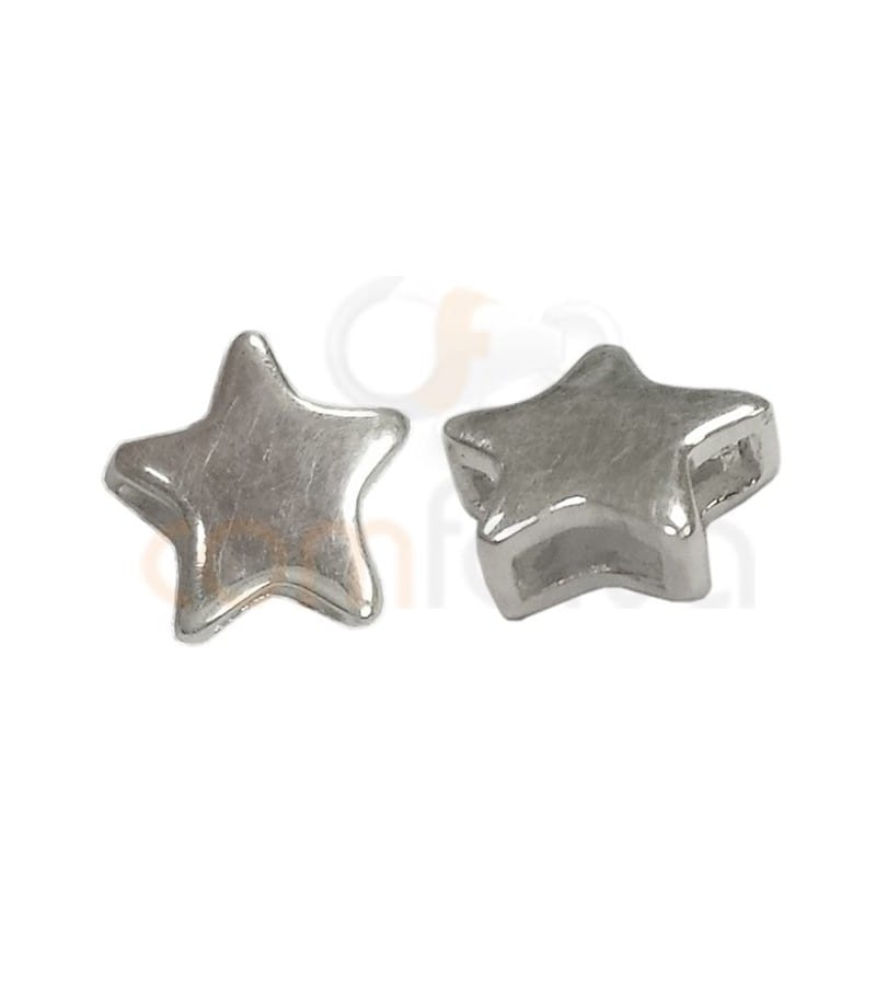 Entremeio estrela 7 x 7 mm prata 925