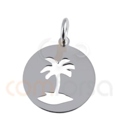 Pingente palmeira 13 mm prata