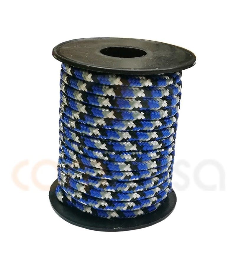 Paracord 5 mm Tricolor azul-branco