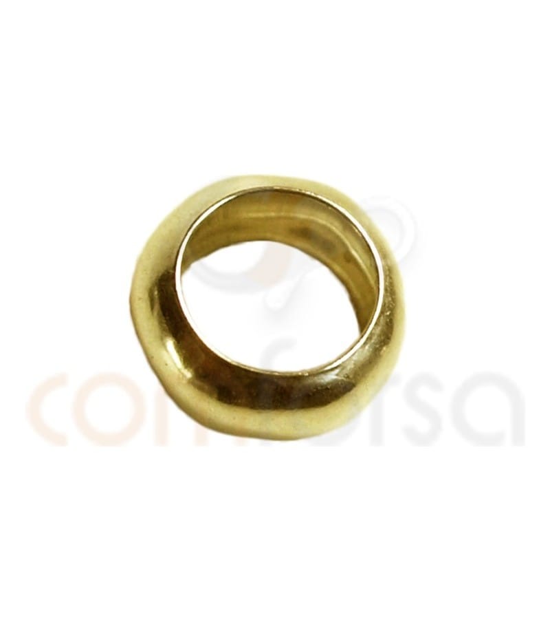 Argola bola 4 mm prata 925 banhada a ouro