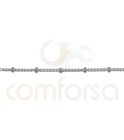 Corrente barbada com bola prata 925