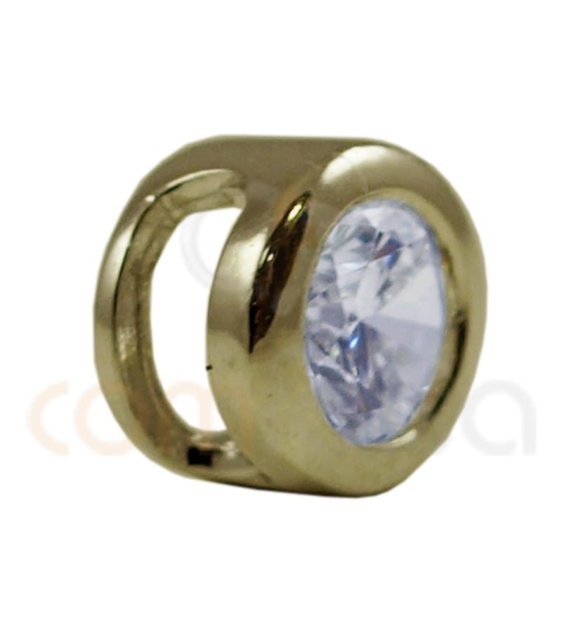 Entremeio zircônia 5 mm prata 925 chapada ouro
