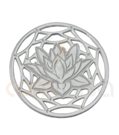 Mandala con flor de lótus 13 mm Prata 925ml