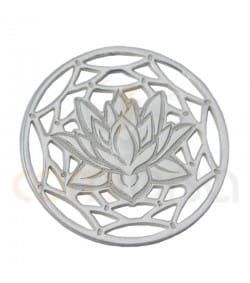 Mandala con flor de lótus 13 mm Prata 925ml