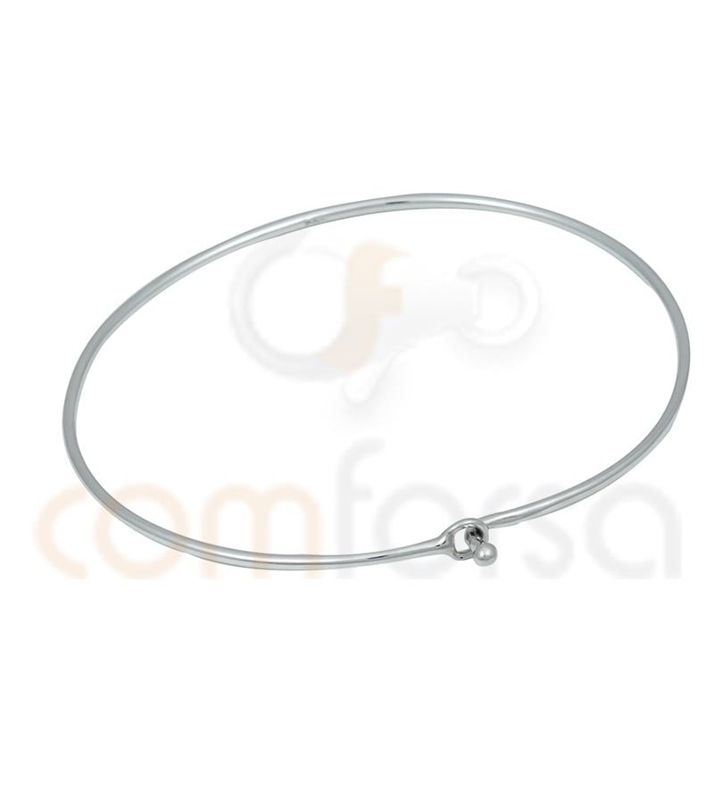 Pulseira lisa com bola prata 925ml