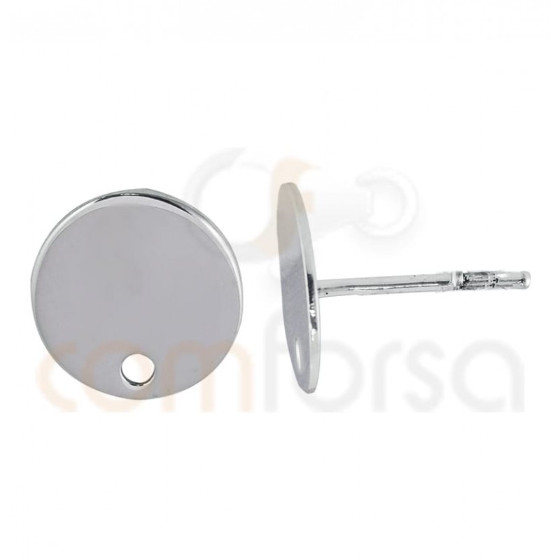 Brinco circular 8 mm com broca em prata 925