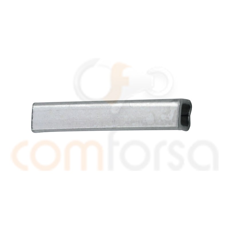 Tubo quadrado 2 x 10 mm prata 925