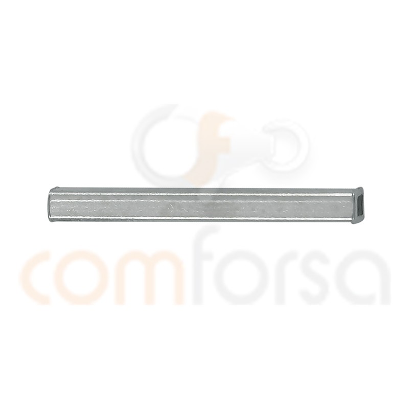 Tubo quadrado 2 x 20 mm prata 925