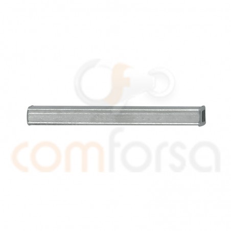 Tubo quadrado 2 x 20 mm prata 925