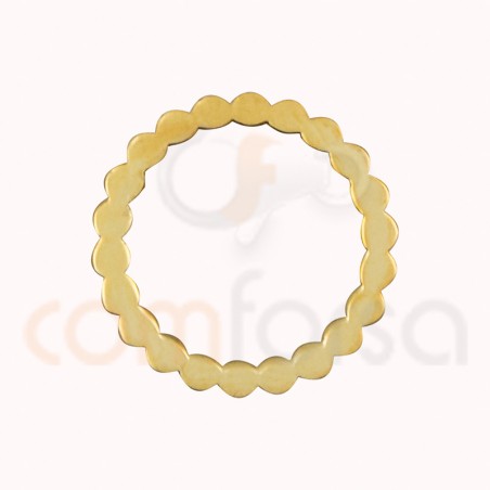 Entremeio circulo ondas 15 mm prata 925 chapada ouro