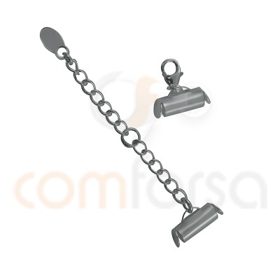 Terminal com corrente 11 x 4 mm prata 925ml