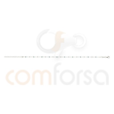 Cavigliera sfere smaltata menta 21.5cm + 4.5cm argento 925