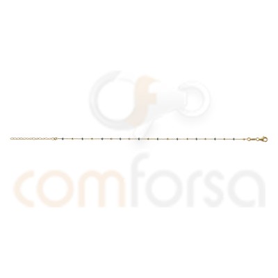 Cavigliera sfere smaltata menta 21.5cm + 4.5cm argento 925