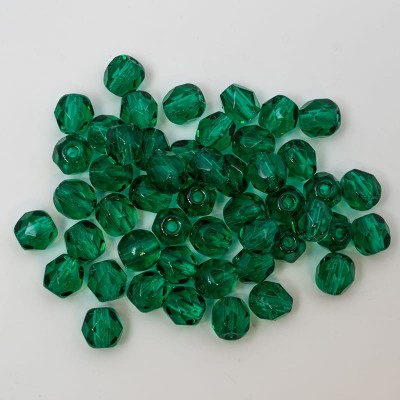 Bola facetada 4 mm verde esmeralda (50und)