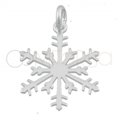 Pingente floco de neve 13 mm prata 925