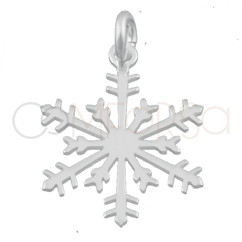 Pingente floco de neve 13 mm prata 925