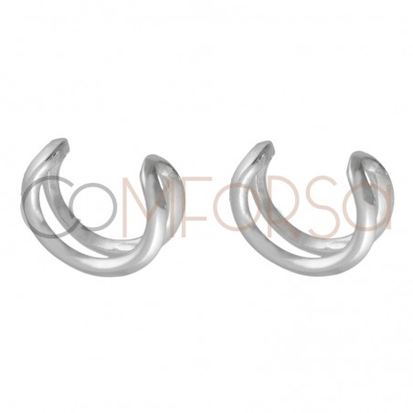 Earcuffs 2 hilos Plata 925 11.5 mm