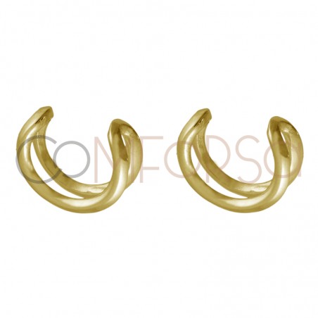 Earcuffs 2 hilos Plata 925 11.5 mm