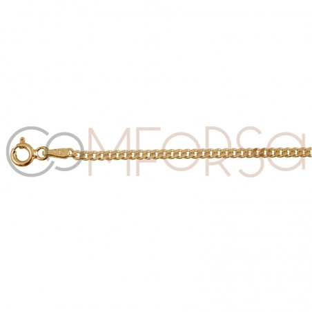 Corrrente barbada 1.2 mm prata banhado  a ouro