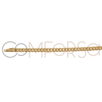 Corrrente barbada 1.2 mm prata banhado  a ouro