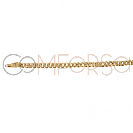 Corrrente barbada 1.2 mm prata banhado  a ouro