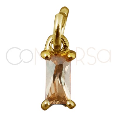 Mini pingente zircõe "Light Gold" 5x2 mm prata 925