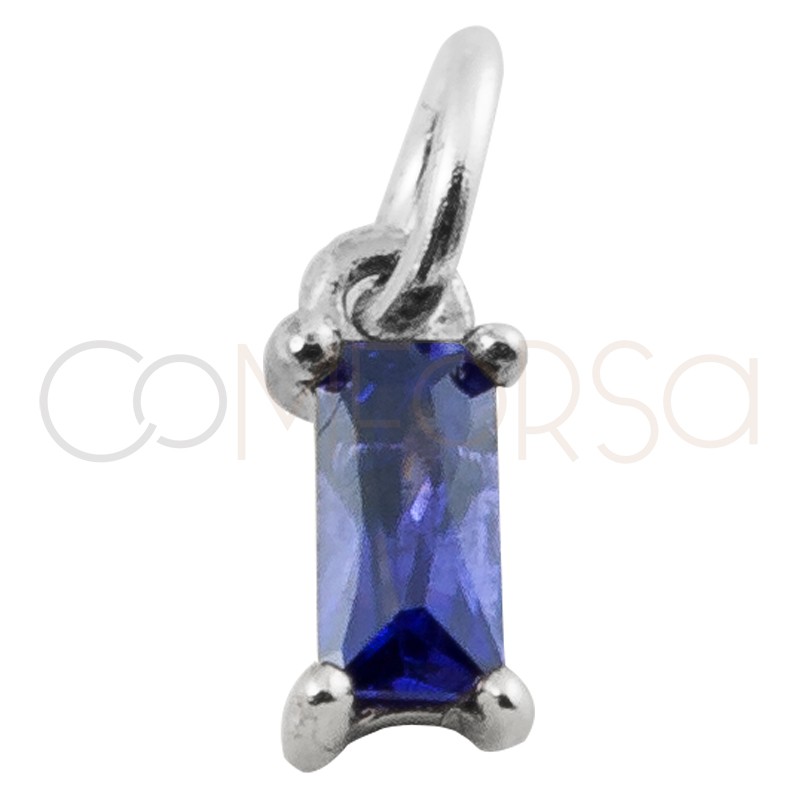 Mini pingente zircõe "Tanzanite" 5x2 mm prata 925