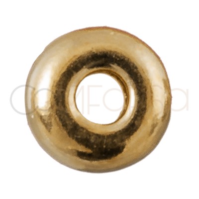 Donut 4 mm (1.5) prata banhada a ouro