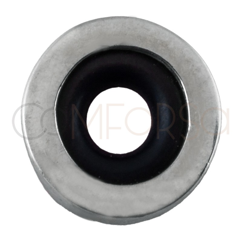 Entremeio donut liso 8 x 3 mm (2.6 int) prata 925