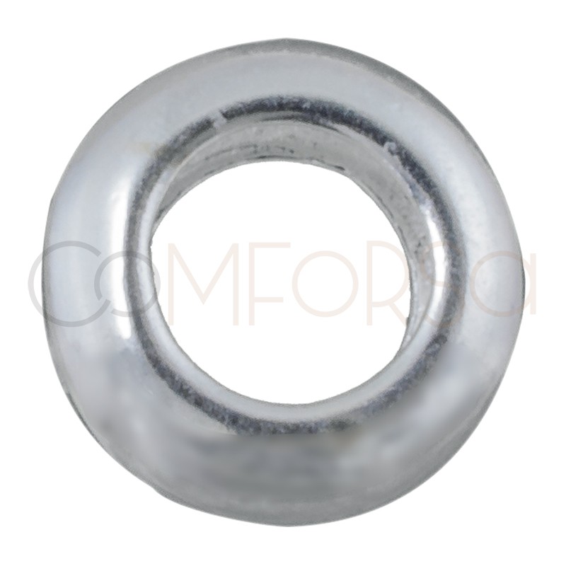 Entremeio donut 5.7 x 3 mm ( 3.2 int) prata 925