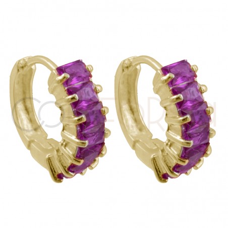 Brinco zirconia Rubi 14mm prata 925