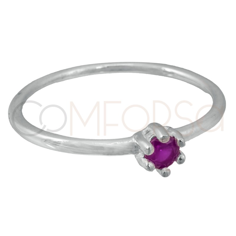 Anel com zirconia Rubi prata 925 Anel com zirconia Rubi prata 925