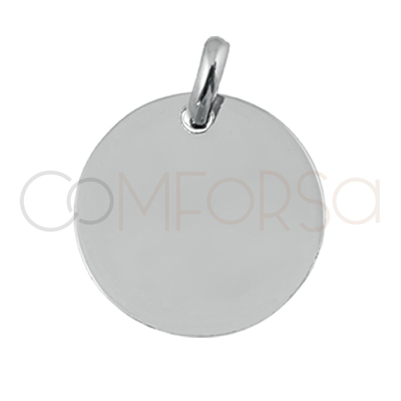 Gravação + Medalha 17 mm com argola prata 925