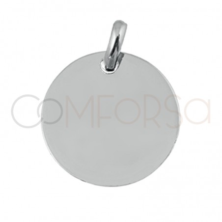 Gravação + Medalha 17 mm com argola prata 925