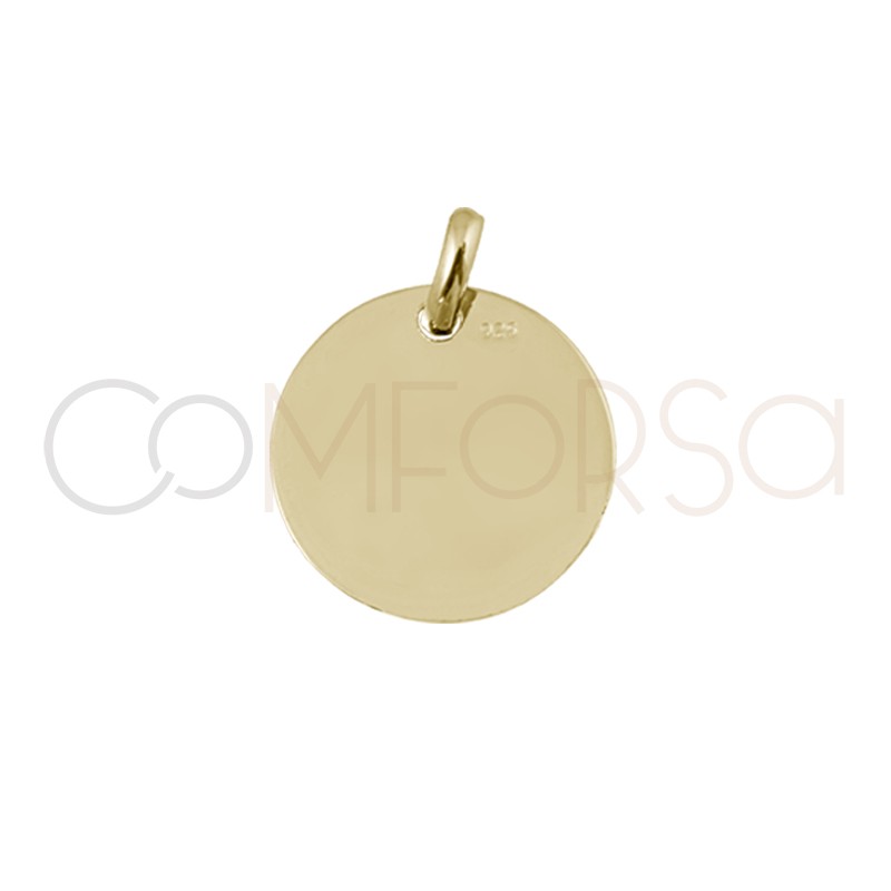 Medalha 11 mm com argola prata chapada