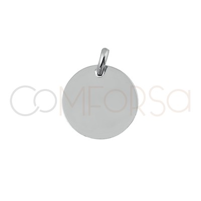 Medalha 11 mm com argola prata chapada