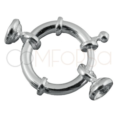 Moschettone marinaro 18mm c/coppette argento 925 placcato oro