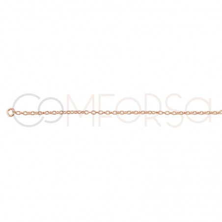 Catena forzatina con anellini centrali 40 cm argento 925 placcato oro rosa