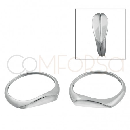 Anello divisibile cuore liscio 12x6mm argento 925