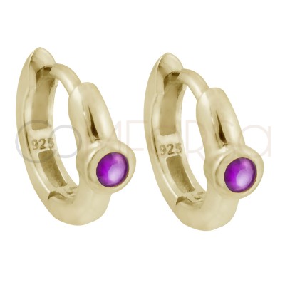 Orecchini con zircone viola in argento 925