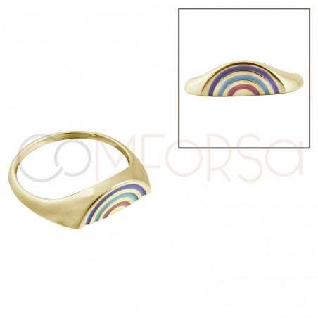 Anello Arcobaleno 1 faccia piatta argento 925 (braccio con una faccia piatta: 0,26cm)