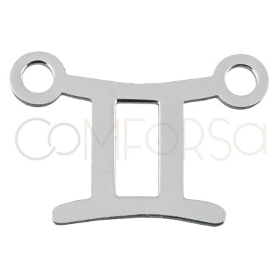 Distanziatore segno del Gemelli 8mm argento placcato oro