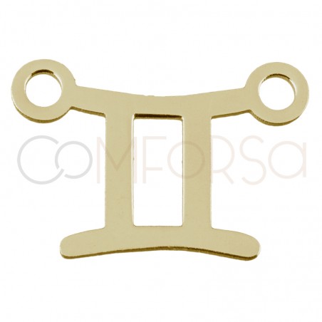 Distanziatore segno del Gemelli 8mm argento placcato oro