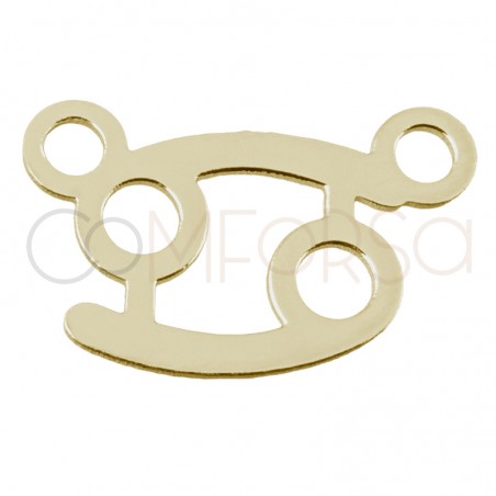 Distanziatore segno del Cancro 8mm argento placcato oro